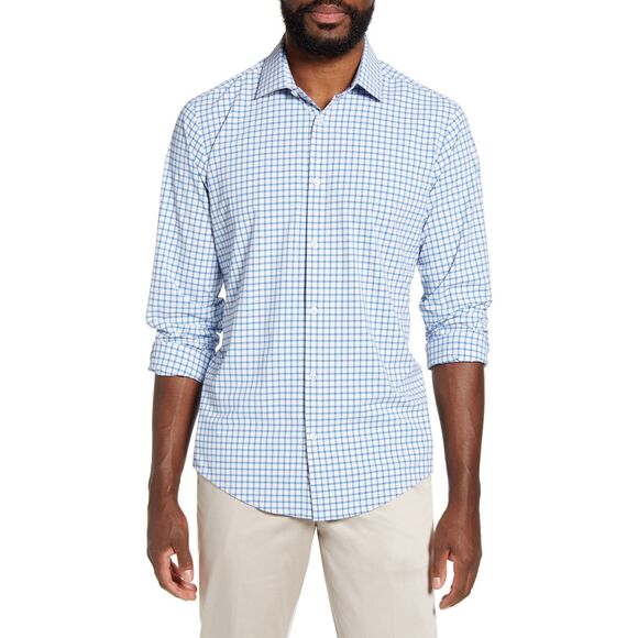 Mizzen+Main Lightweight Leeward Trim Fit Check Performance Shirt M NWT - Picture 2 of 7